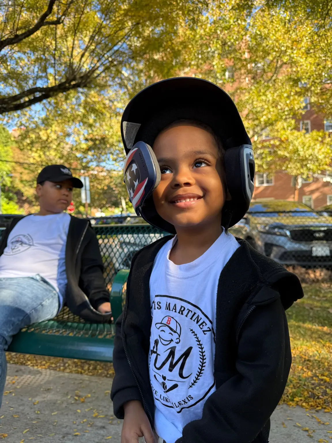 Young participant smiling during the equipment drive